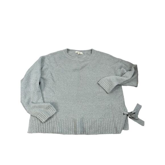 H&M LOGG Womens Sweater Crew Neck Long Sleeve Side Tie Blue Size M missing one r - Picture 9 of 12